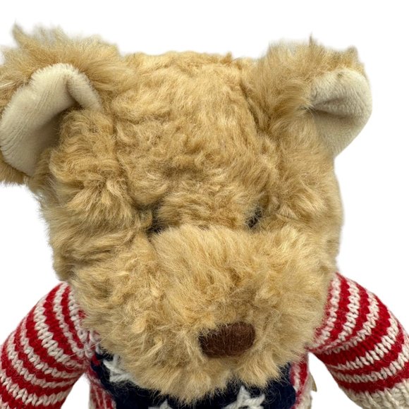 Teddy Bear Tan Brown Eyes Stars Stripes Shirt Gina Stuffed Animal Plush Toy - Picture 2 of 10